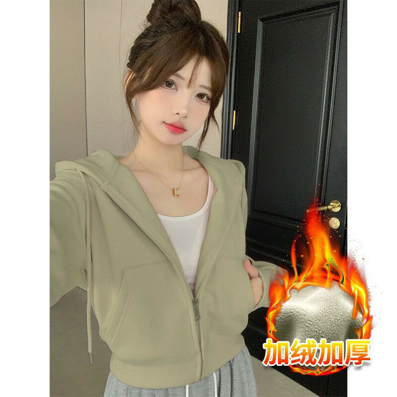 外套 女裝 休閒外套 時尚外套 小個子短款衛衣春季外套女2025年新款春秋即墨連帽拉鍊開衫上衣 4