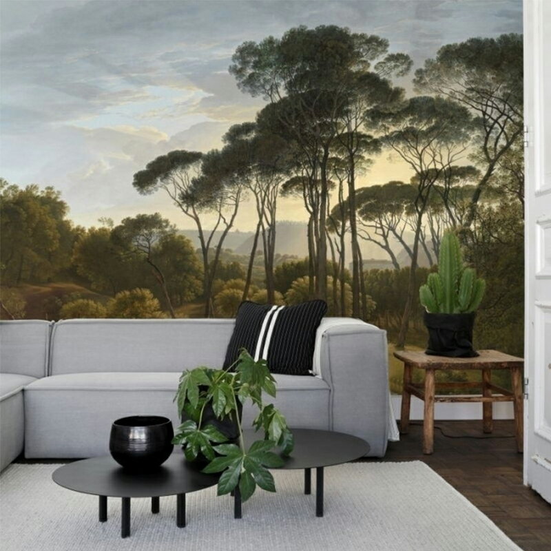 荷蘭風格壁布法式壁紙客廳臥室電視背景墻壁紙森林大樹壁紙墻布
