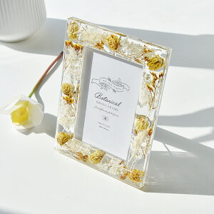 水晶干花相框成品擺臺掛墻創意透明6寸7寸結婚生日紀念禮物擺件
