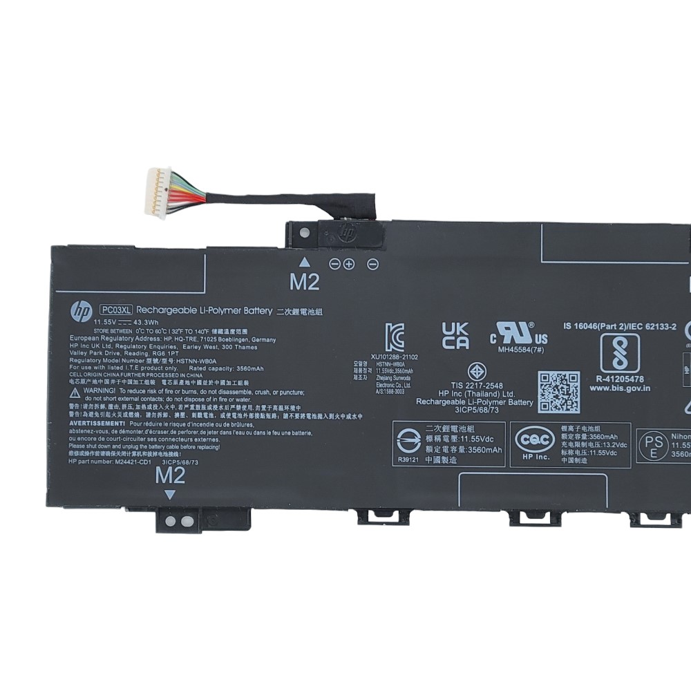 Batterytec Batteria Per HP PC03XL – 11.55V 3400mAh, 3 Celle, Li-Polymer, Compatibile Con Pavilion Aero 13, X360 14-DY E TPN-DB0E - 3