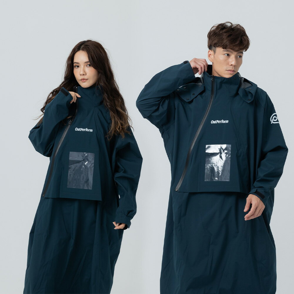 【奧德蒙直營】背包款-ACE半斜開雙拉鍊連身式雨衣-outperform 0