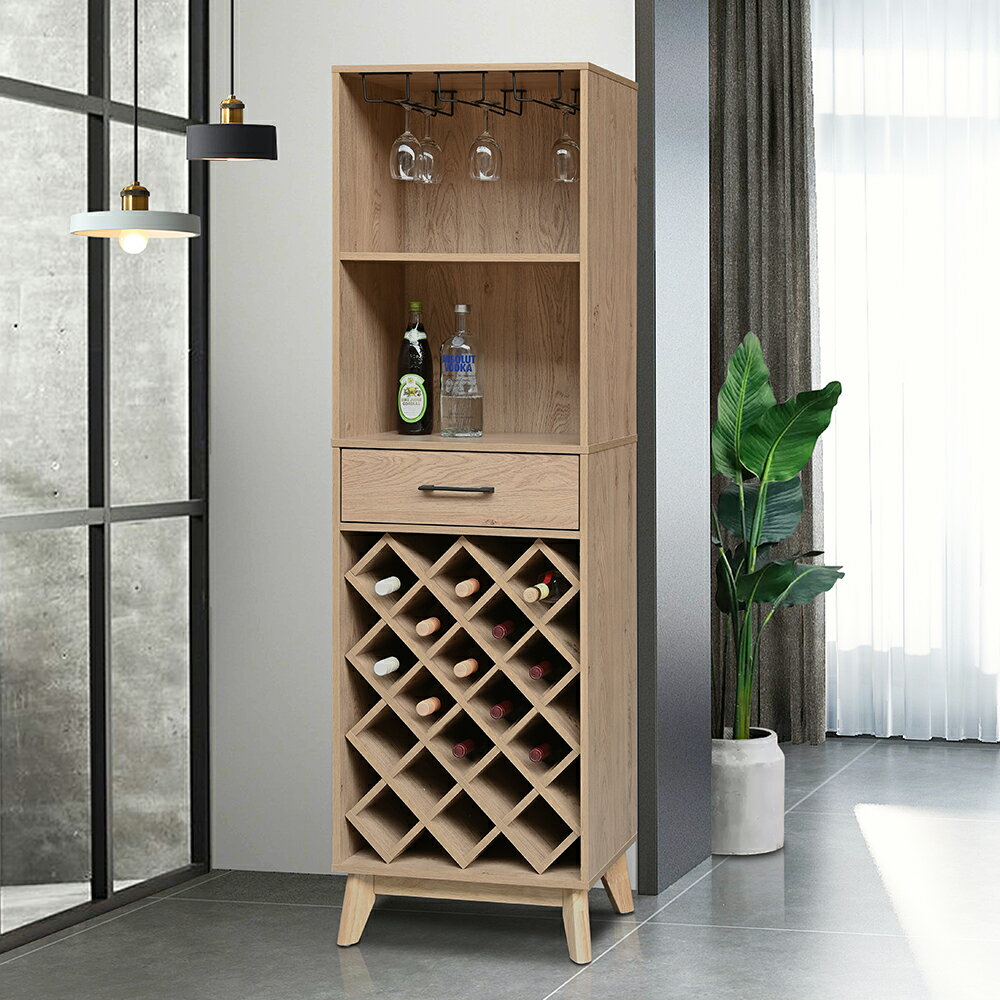 《拉菲》 現貨 工業風 酒架 酒櫃 餐邊櫃 功能櫃 橡木色 原木色 酒杯架 抽屜 收納 工廠直營 現代簡約 時尚【新生活家具】 1