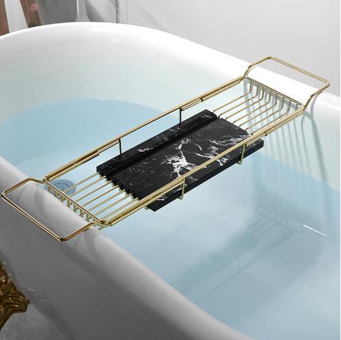 現貨-不鏽鋼衛生間浴缸架浴室伸縮收納置物架洗澡盆大理石浴缸置物架 全館免運