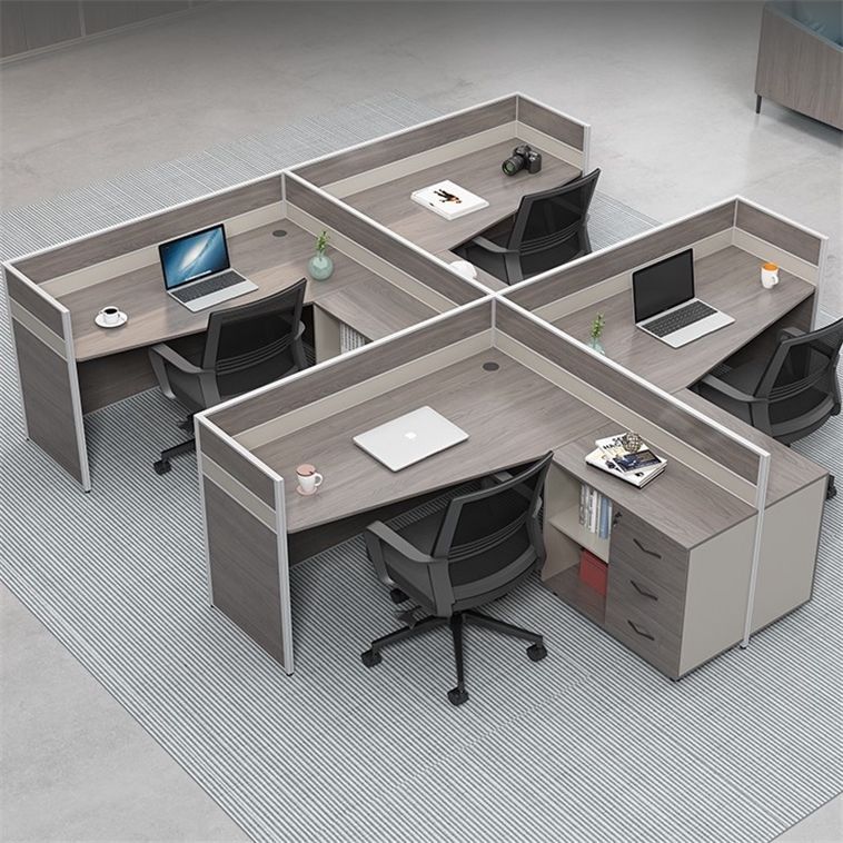 辦公室屏風職員辦公桌椅組合2/4/6人簡約現代 員工工位卡座電腦桌