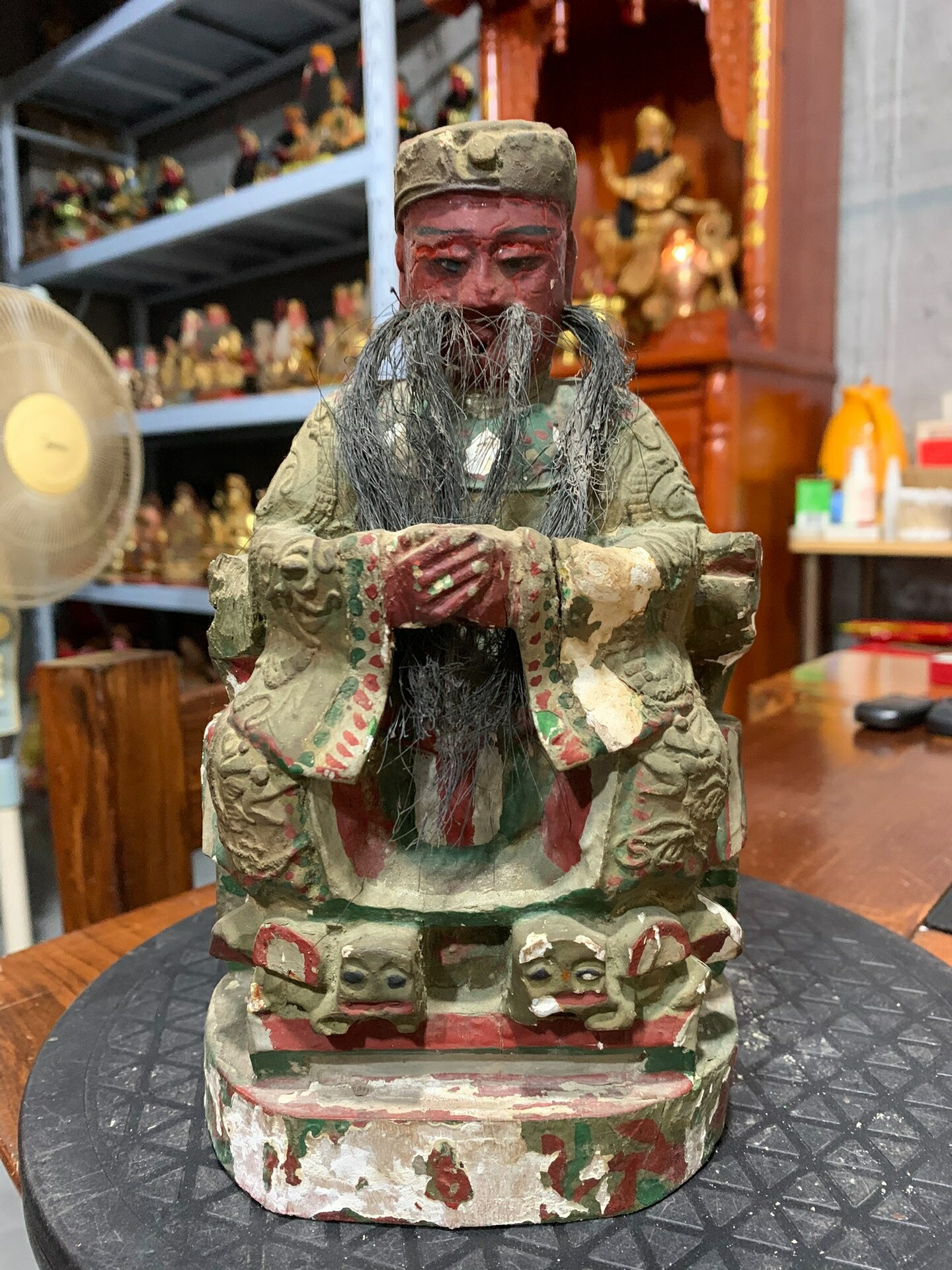 結緣民國老木雕擺飾，城隍爺，高22厘米，閩南工藝，香樟木手工