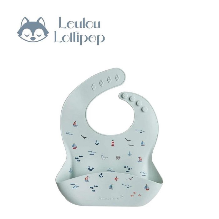 加拿大Loulou lollipop寬口袋立體矽膠圍兜(825754007927航海冒險) 523元