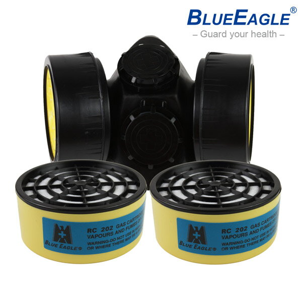 藍鷹牌NP-306澳規雙濾罐式防毒口罩搭RC-202濾罐 一般有機氣體/異味 1組 NP-306*RC-202