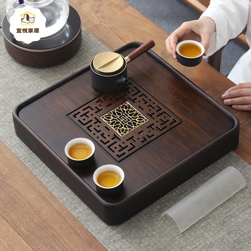 簡易托盤 實木 茶具 儲水式小茶臺 竹四方形茶盤 家用 干泡小型排水兩用[PP0504042]