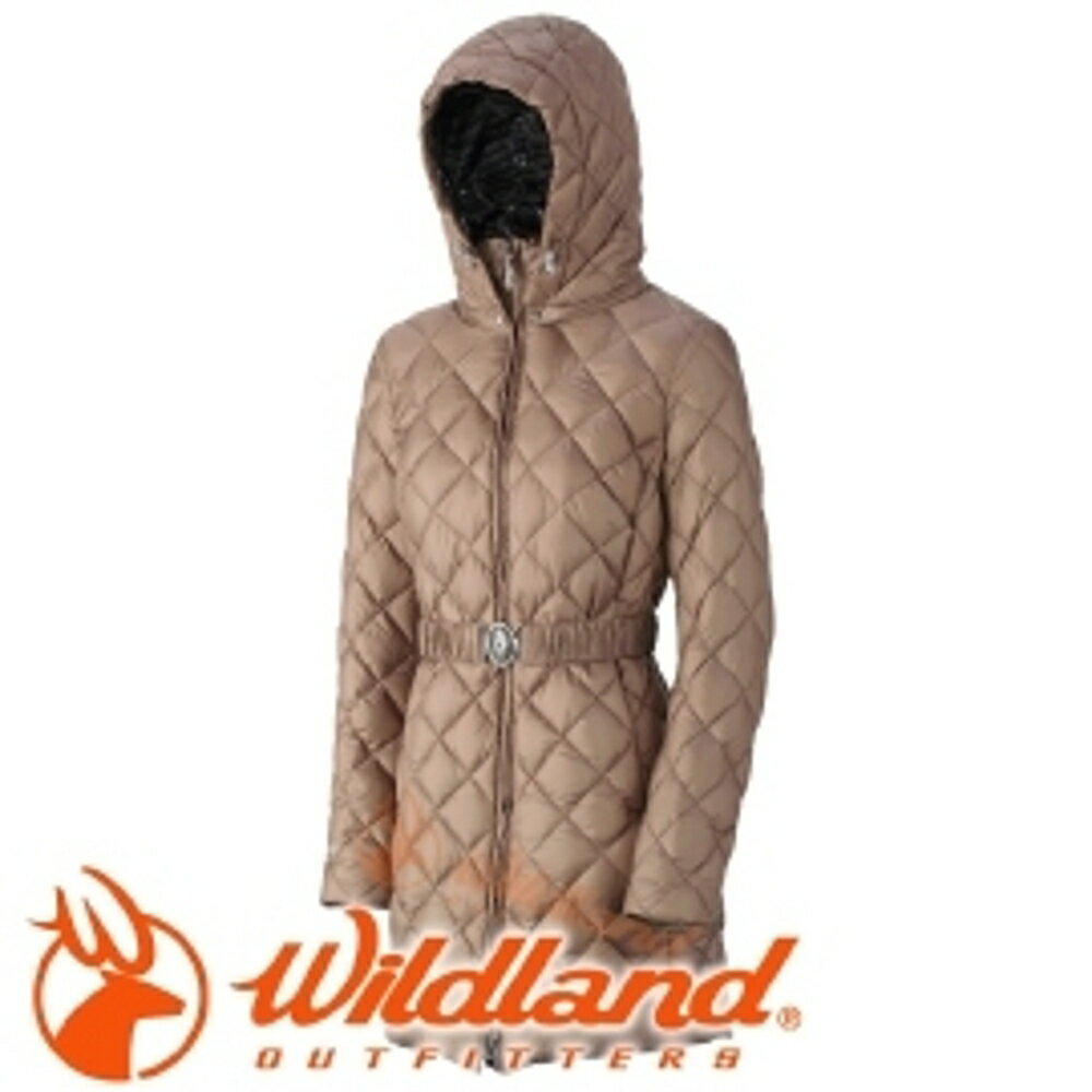 【Wildland 荒野 女款 輕量四層700FP中長羽絨衣 黃卡其】0A32101/連帽外套/羽絨外套/保暖外套