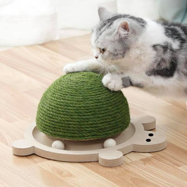『台灣x現貨秒出』烏龜造型劍麻球密度板軌道球貓咪自嗨貓玩具