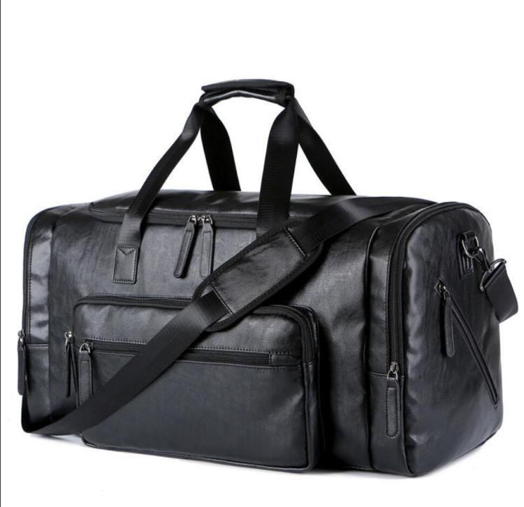 男士旅行包商務出差手提包韓版大容量背包皮質斜跨包旅行袋行李袋