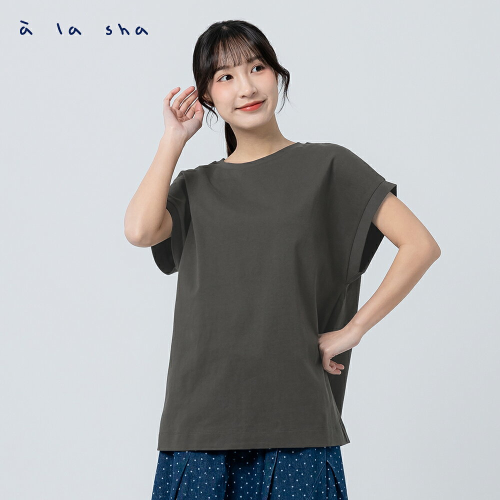 a la sha 線條設計落肩背心 2