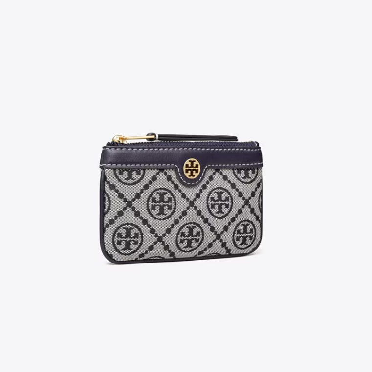 TORY BURCH T MONOGRAM CARD CASE KEY RING