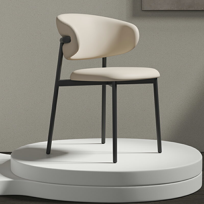 法式奶油風白色意餐椅家用現代簡約設計師椅子靠背餐桌椅餐廳凳子