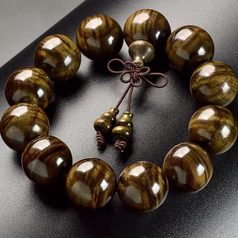 【千年陰沉木】金絲楠木手串老料水波紋烏木文玩佛珠十二生肖手鏈-貼心優衣家居