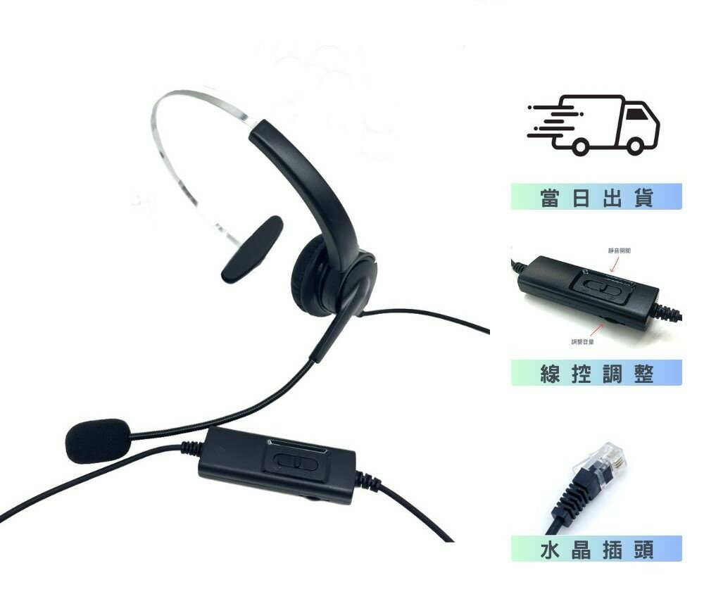 Polycom寶利通 單耳耳麥 含調音靜音 VVX310、311 水晶頭專款 頭戴式耳麥 行銷客服 下單請提供型號