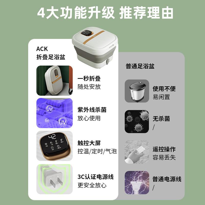 110V小家電可折疊足浴盆便攜泡腳桶臺灣美國日本學生海外旅遊