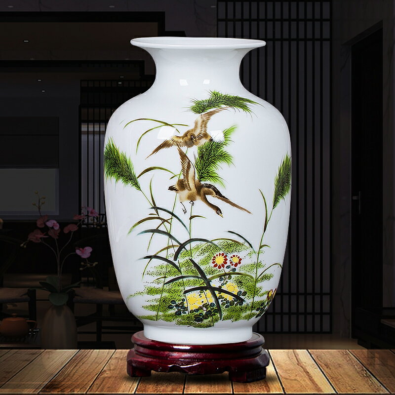 送底座d324景德鎮陶瓷器花瓶家居飾品擺件插花器客廳裝飾工藝品