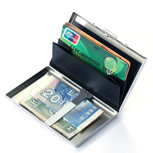 金屬不銹鋼消防駕駛證盒卡包男潮超薄防盜刷防磁多功能信用卡收納1入