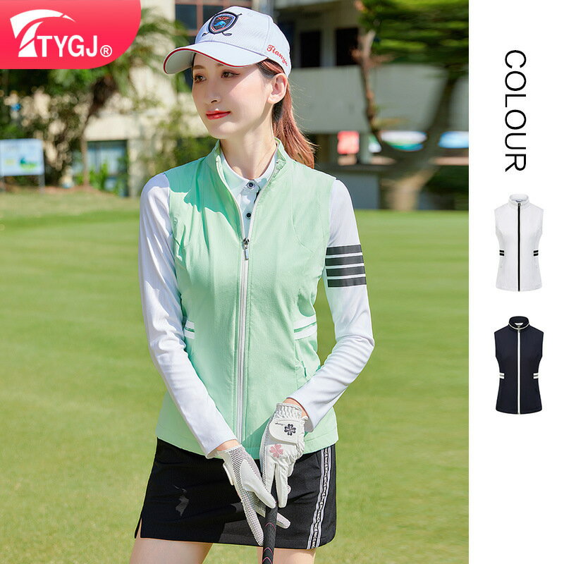秋冬高爾夫服裝女薄款馬甲防風保暖修身golf背心 戶外運動內搭女