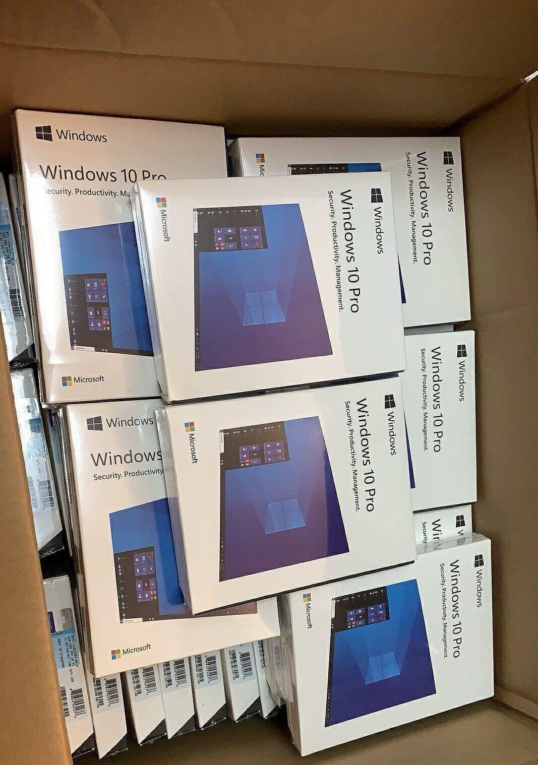 Win10專業版彩盒U盤 原裝正版系統安裝USB 含啟用序號 一機一號 在線電話啟用 支援家庭版升級【微軟批發零售】
