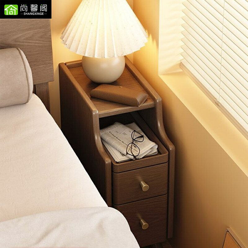 實木櫃 床頭櫃 小櫃子 簡約現代迷你小型床邊收納櫃超窄20CM夾縫置物架