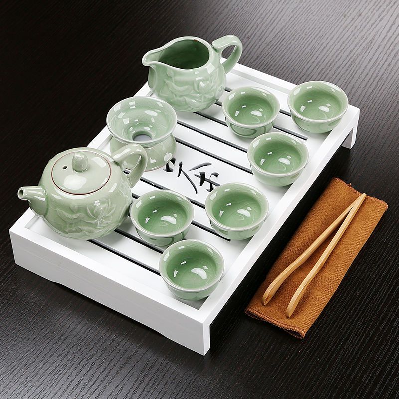 【免運】開發票 美雅閣| 功夫茶具套裝家用小套陶瓷茶杯紫砂茶壺一套簡約旅行茶盤一體茶道