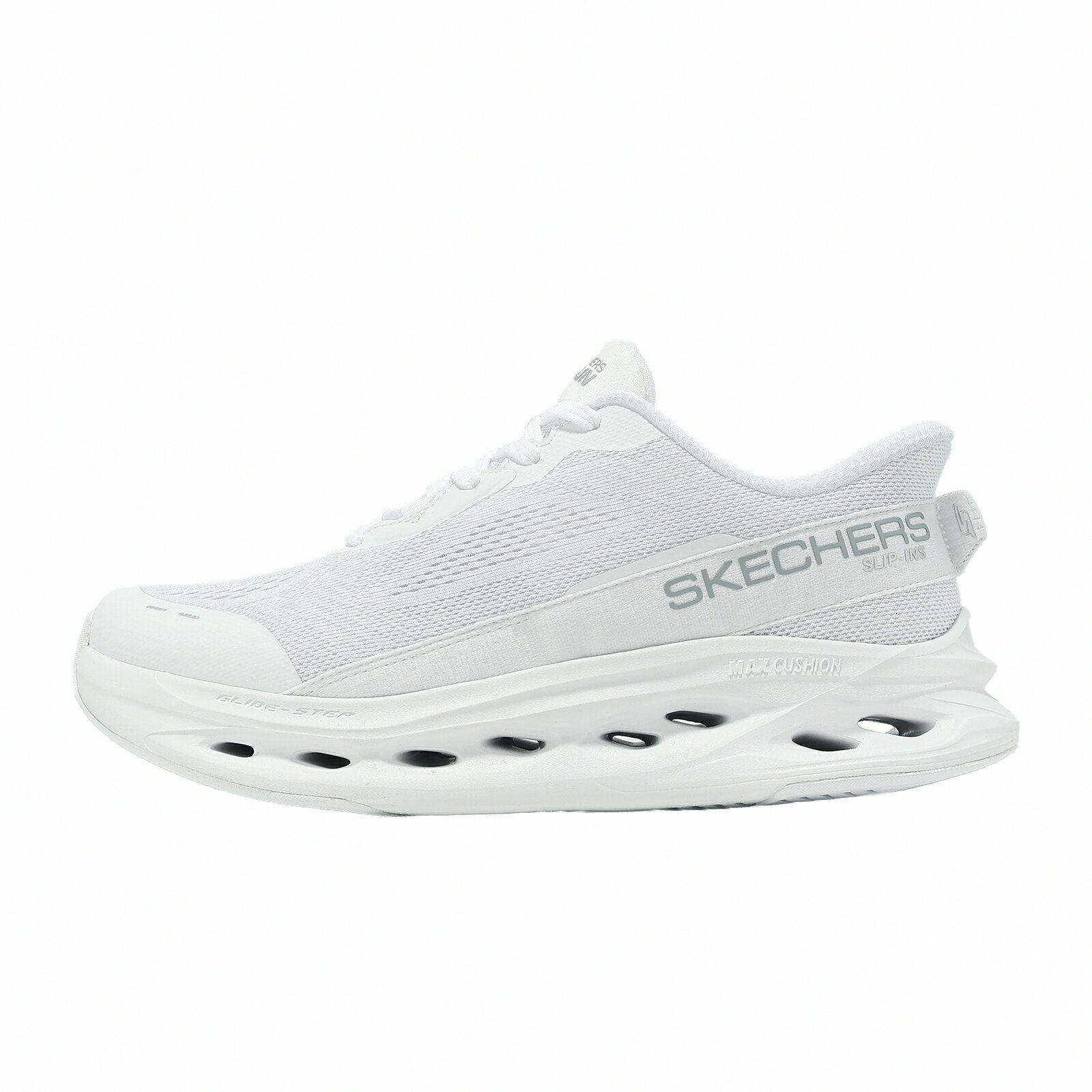 Skechers 慢跑鞋 Max Cushioning Slip-Ins 寬楦 女鞋 白 厚底 129400WWSL