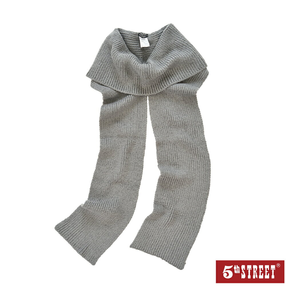 中性款 造型 圍脖 披肩 圍巾 麻灰色 (520090) 【5th STREET】【APP下單享4%回饋】