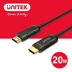 【樂天限定_滿499免運】UNITEK 2.0版 光纖 4K60Hz 高畫質HDMI傳輸線(公對公)20M(Y-C1030BK)