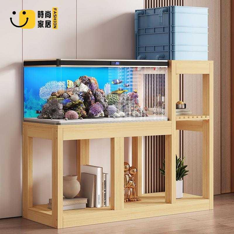 免運 附發票 魚缸架 置物架 落地魚缸置物架 魚缸底座實木定做草缸架子高低架落地架魚缸上濾架簡約魚缸架子承特惠/工廠現貨 售後保障 全館折扣s535