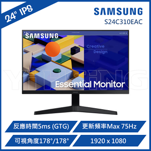 【跨店享22%點數回饋+滿萬加碼抽獎】SAMSUNG 三星 S24C310EAC 24型 平面窄邊美型螢幕 顯示器