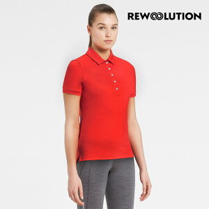 【Rewoolution】 23 女 MIRTH 190g短袖Polo衫(玫紅)羊毛衣 登山必備 吸濕排汗| REAB2WC10303