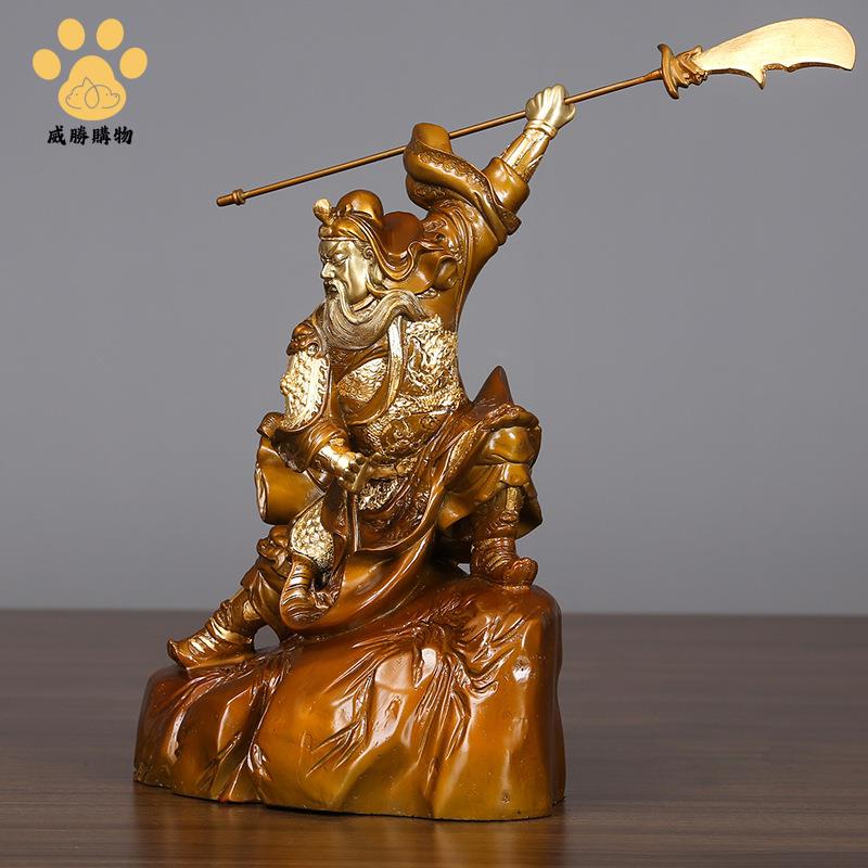 銅關公擺件工藝品武財神佛像家居關羽銅擺設禮品【W1118】