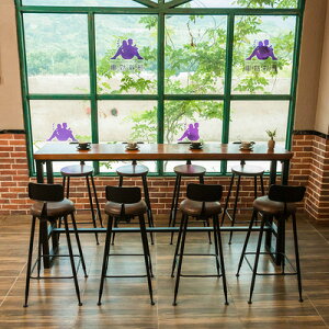 實木吧台桌家用陽台桌椅組合餐廳酒吧高腳桌咖啡廳奶茶店桌椅靠牆【MJ11979】