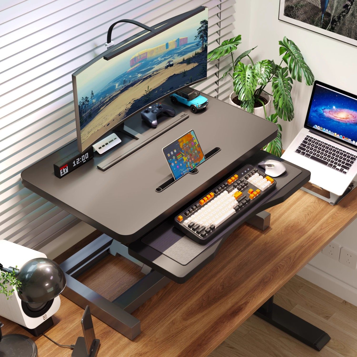 工廠現貨 免運 附發票 全品屋站立式辦公電腦桌可升降工作臺電腦桌臺式增高筆記本桌面架特惠/快速出貨 全館八折 特價出 Y1027