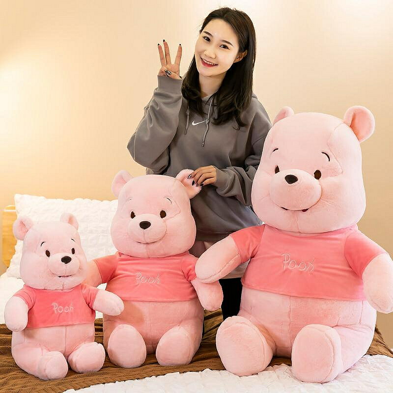 創意新款可愛粉色維尼熊毛絨玩具公仔送女友生日禮物 玩偶抱枕 玩偶/生日/情人/聖誕禮物/毛絨娃娃/抱枕娃娃