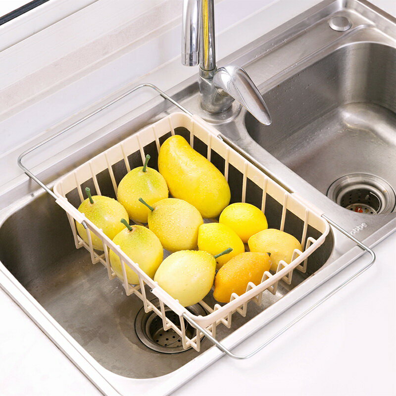 樂天精選~多功能水槽可伸縮碗碟架放碗架瀝水架家用廚房裝碗筷碗柜置物架-青木鋪子