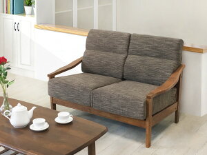 《雅典》 二人位沙發 二人座 布沙發 木製沙發 亞麻布 橡膠木 自然 清新 【新生活家具】