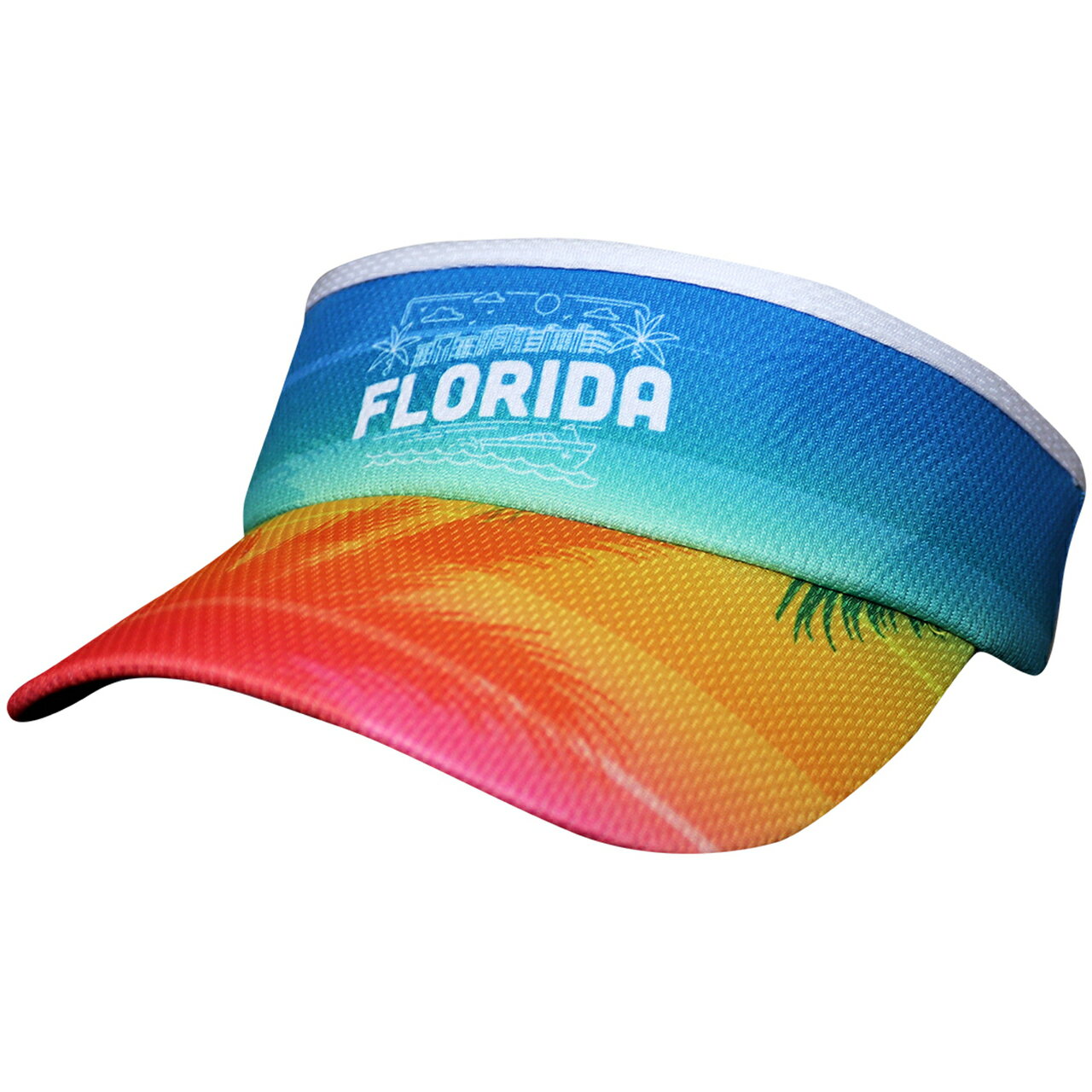 騎跑泳者 - HEADSWEATS 汗淂(全球運動帽領導品牌) 中空遮陽帽-加州棕櫚 Florida Palms.騎跑泳者-快樂玩跑!