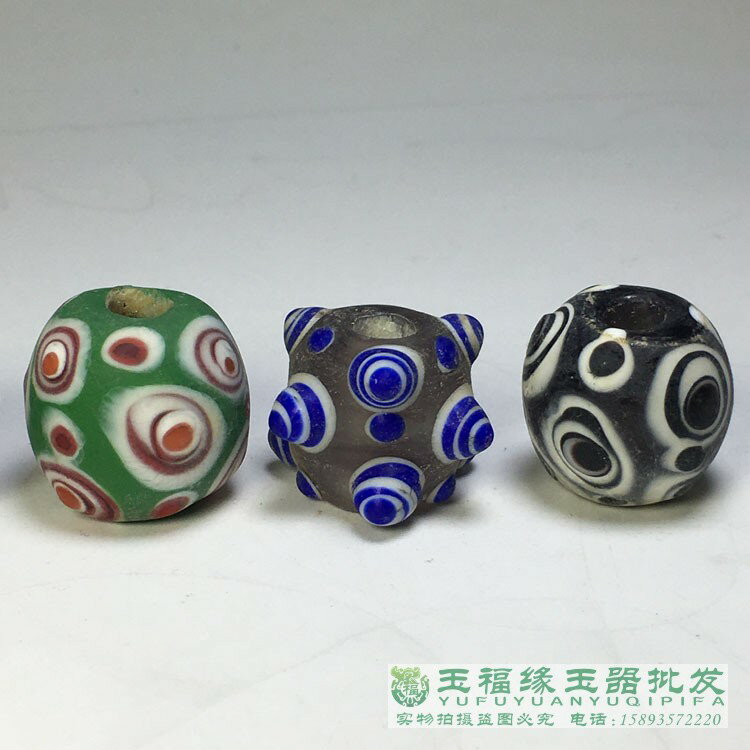 古玩雑項清代老猫眼石円珠老手串女文玩骨董