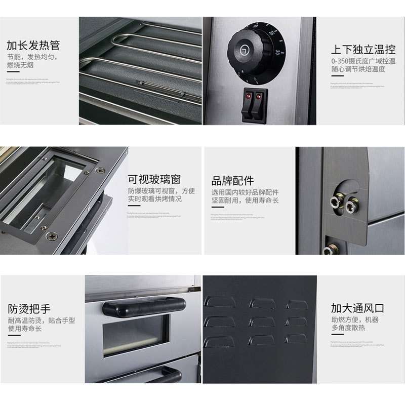 【台灣公司 可開發票】恒芝110v電壓披薩烤箱跨境220v商用蛋糕面包小雙層一層電烤箱烤爐 2