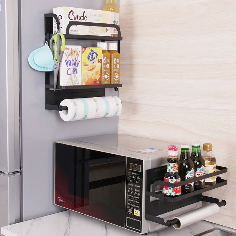 冰箱置物架側面掛架多功能磁吸微波爐冰箱側壁架廚房用品收納架子