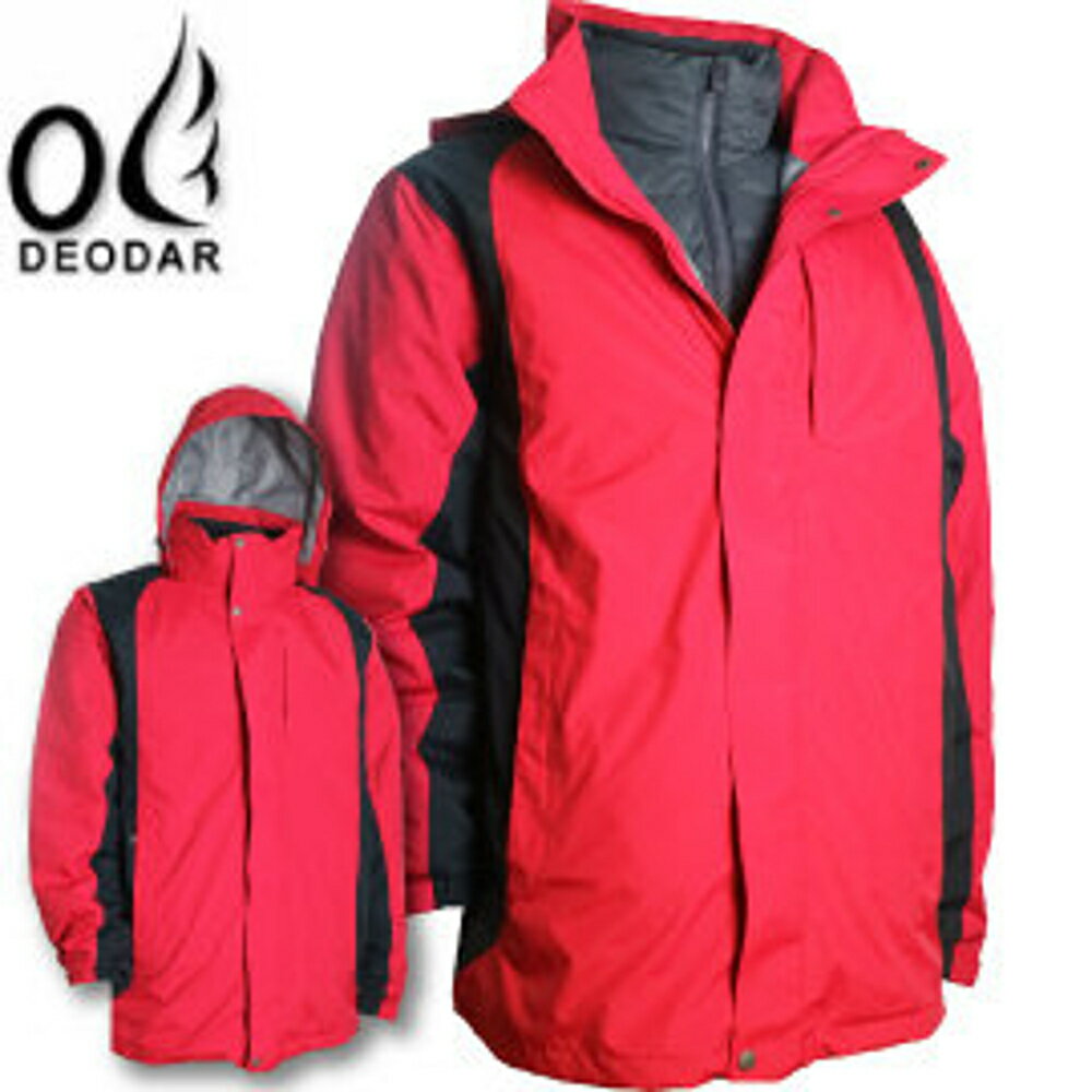 【DEODAR 男 防水兩件式羽絨外套 紅】41300963-08/防水外套/羽絨外套/兩件式外套/非GORE-TEX