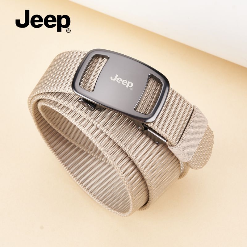 JEEP男士皮帶無牙自動扣帆布腰帶中青年尼龍休閑工裝褲帶潮【尚宜家居】