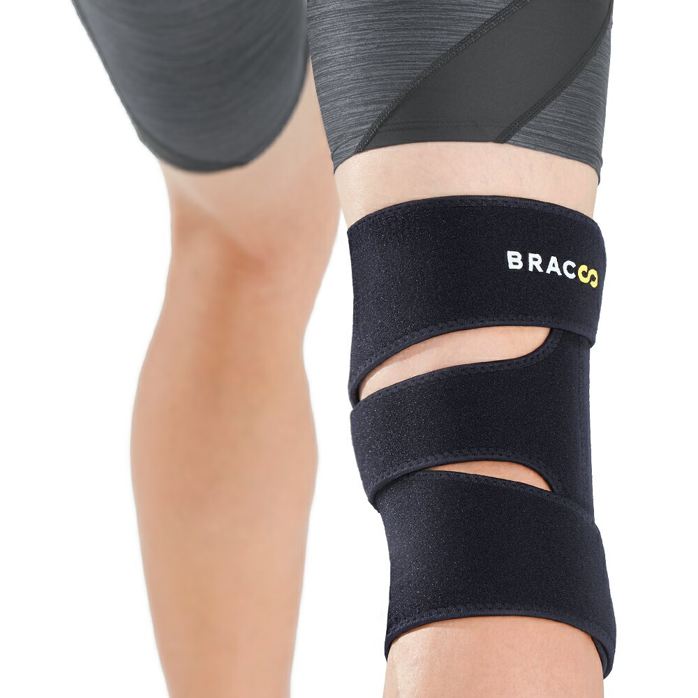 Bracoo奔酷 護膝KB30大面積雙支撐可調護膝(兩側雙支撐強固型) 均碼【何藥局新一代藥妝連鎖】