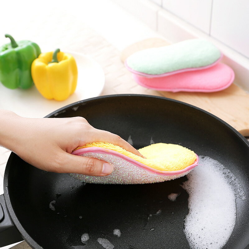 家用廚房不沾油纖維洗碗巾刷碗布加厚吸水抹布海綿雙面洗鍋刷除垢