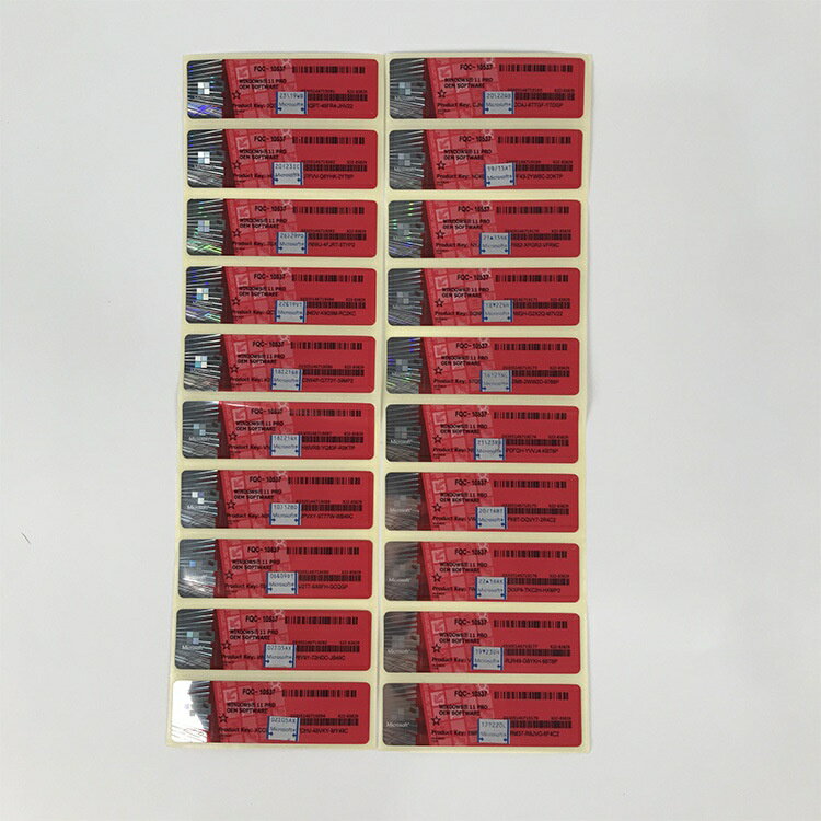 【正版全球通】Windows 11 Pro金鑰 COA標籤 微軟正版金鑰 系統啟用碼 許可證標籤 官方授權 永久啟用 電腦系統升級