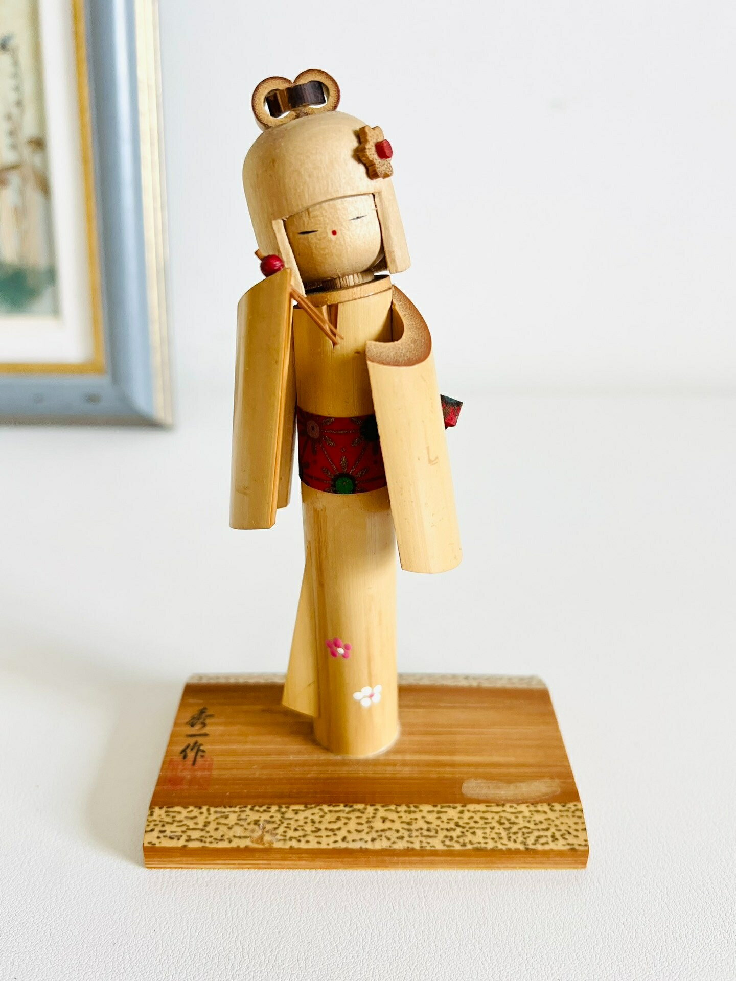 日本昭和 鄉土玩具 越前竹人形人偶置物擺飾1075