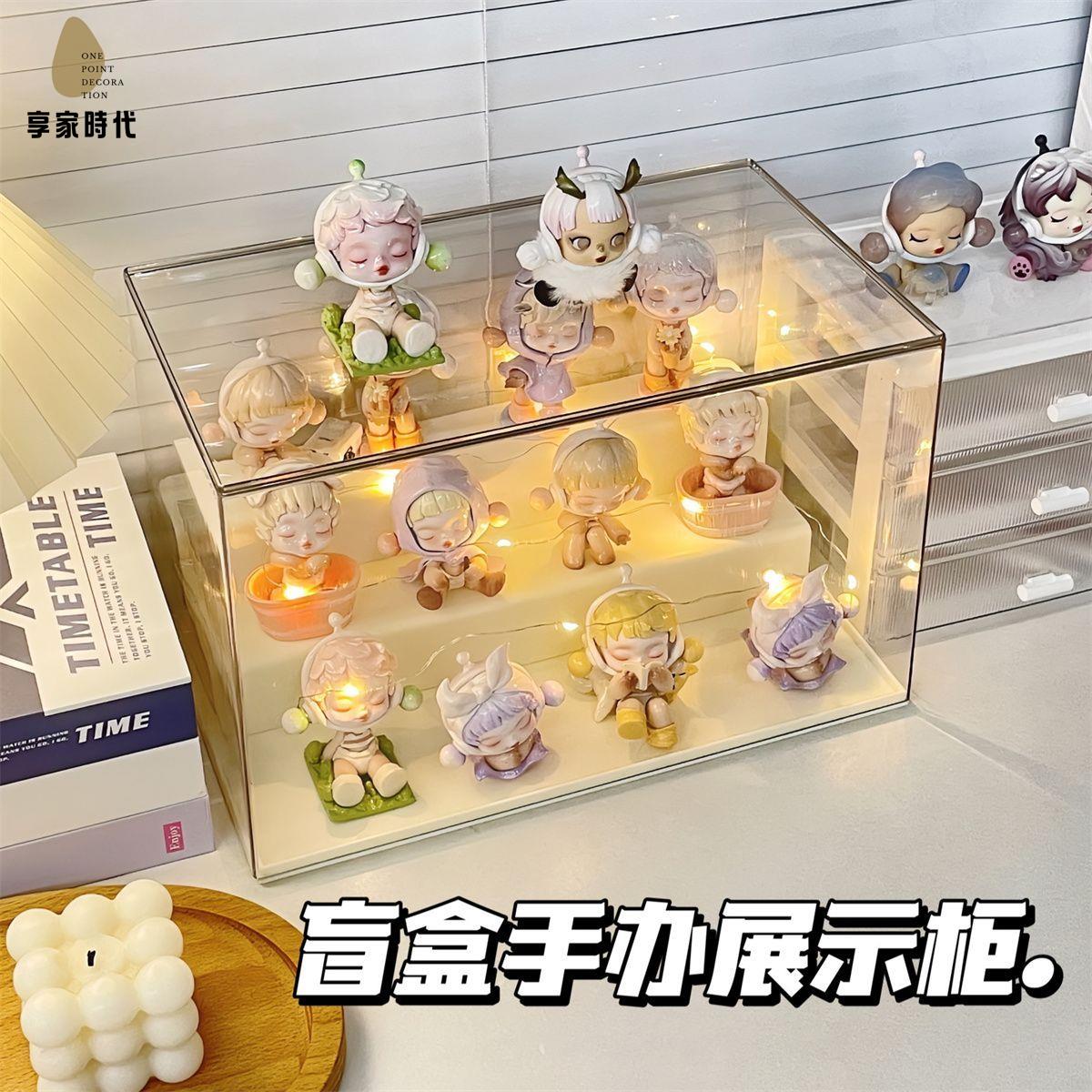 免運 手辦展示架 收納櫃 展示櫃 展示盒 盲盒收納展示架展示亞克力透明防塵手辦擺件展示櫃泡泡瑪特收納盒 工廠直銷syqh